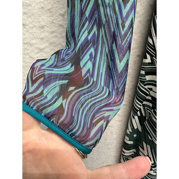 NWT Catherine Malandrino Silk Blend Geometric Print Dress Size 4 - Picture 3 of 12